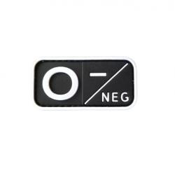 Patch O- Groupe sanguin O- PVC Noir velcro - Livraison gratuite