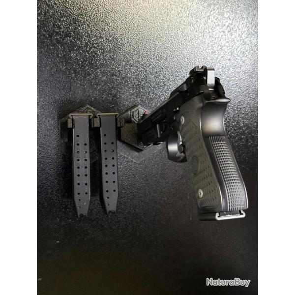 Support magntique pour pistolets et chargeurs 9mm standards et Glock