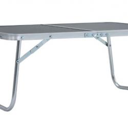 Table pliable de camping gris en aluminium 60x40 cm - pratique, légère et élégante pour activités
