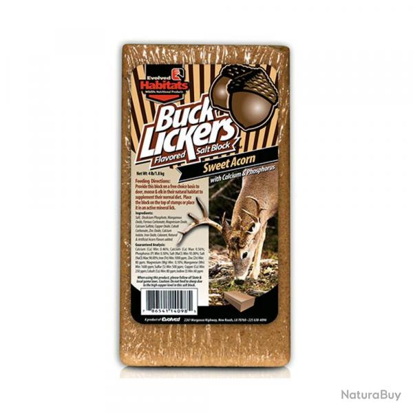 Soldes ! Attractant gibier saveur gland Buck lickers bloc minral 1.8 kg