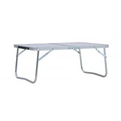 Table pliable de camping blanche 60x40 cm en aluminium et MDF - Légère, pratique et élégante