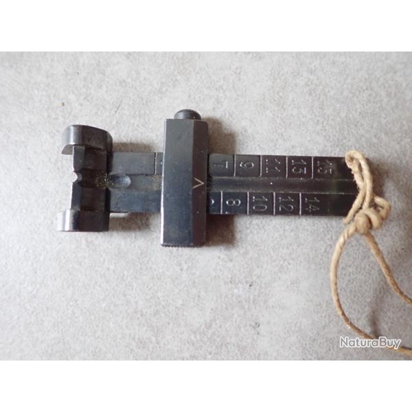 Planche gradue  1500 m pour hausse de fusil suisse, Rubin Schmidt K11