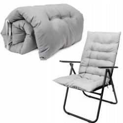 Coussin Matelassé pour Chaise de Camping - 105x50x6 cm - Gris