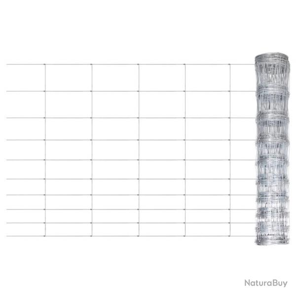 Clture de jardin Acier galvanis Argent 50x1 m