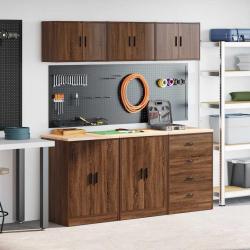 Armoires de garage 6 pcs chêne marron bois d'ingénierie