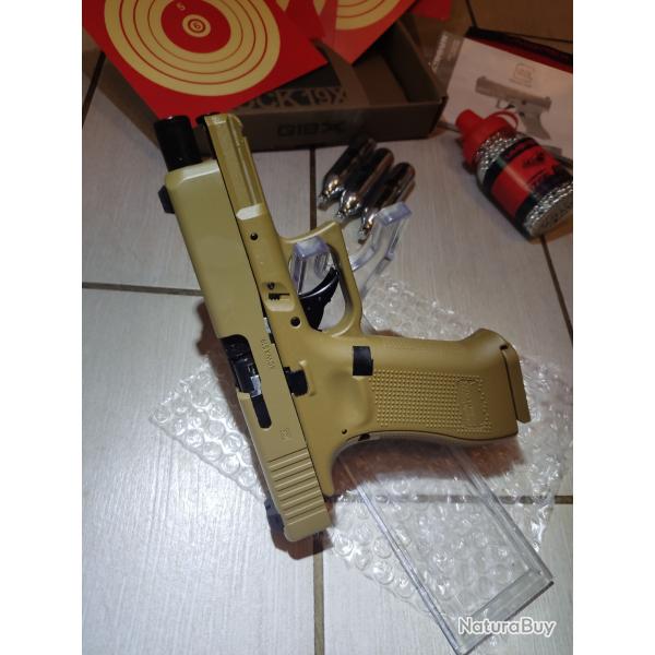 Pistolet GLOCK 19X - CO2 CAL BB/4.5 - COYOTE - 18 COUPS - Blowback