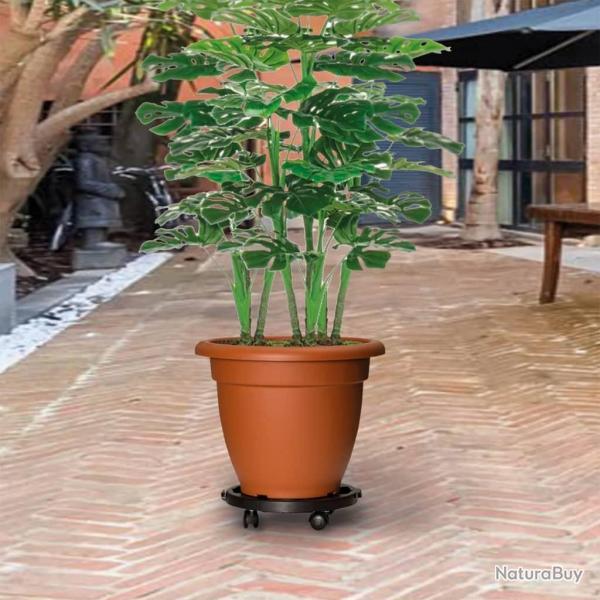 Support sur roulettes pour plantes Diamtre 30 cm Noir 170 kg