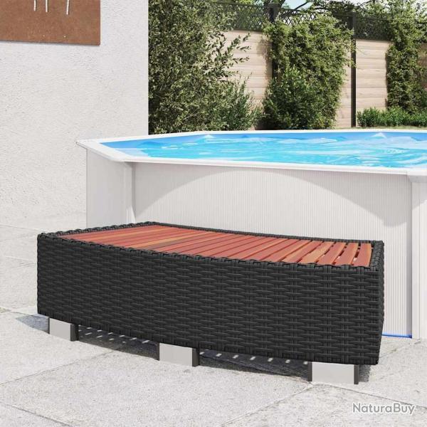 Marche de spa Rsine tresse 92 x 45 x 25 cm Noir