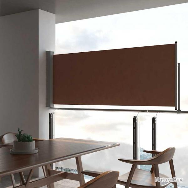 Auvent latral rtractable de patio 100x300 cm Marron