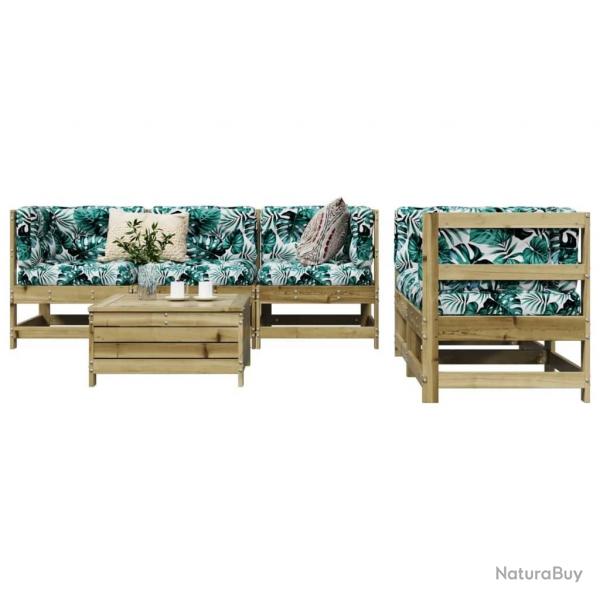 Salon de jardin 6 pcs bois de pin imprgn