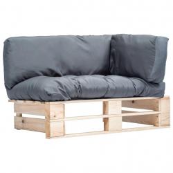 Canapé de jardin palette avec coussins gris Pinède