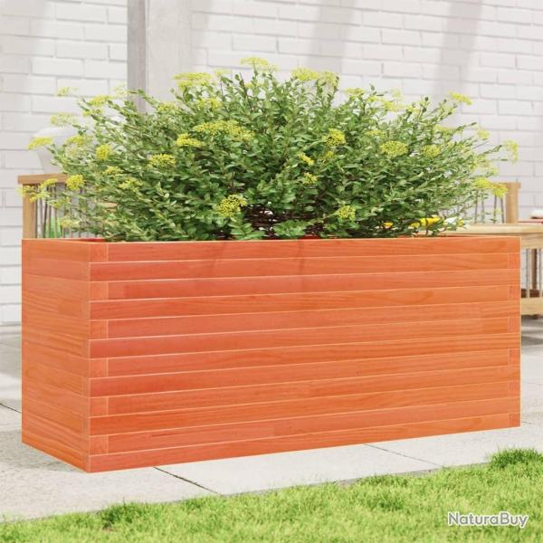 Jardinire cire marron 110x40x46 cm bois de pin massif