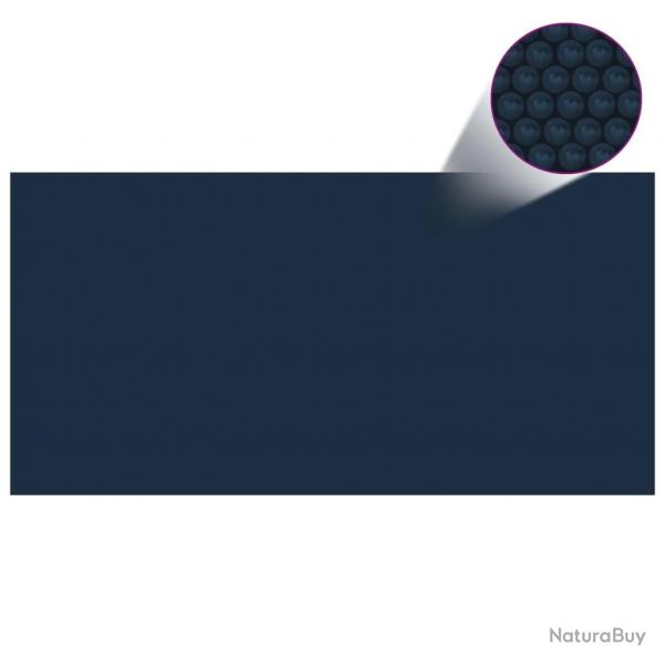 Film solaire de piscine flottant PE 1000x500 cm Noir et bleu