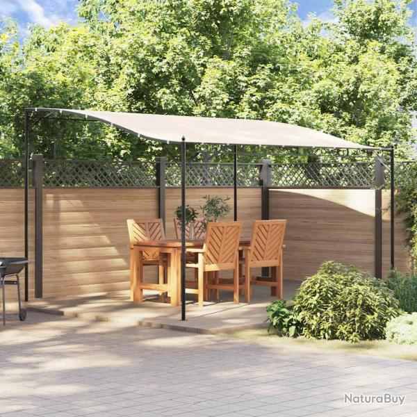 Auvent crme 4x3 m 180 g/m tissu et acier