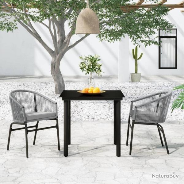 Ensemble  manger de jardin 3 pcs Gris
