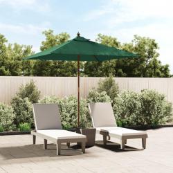 Parasol de jardin avec mât en bois vert 198x198x231 cm