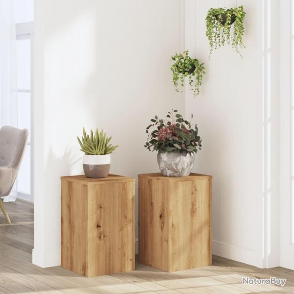 Supports pour plantes 2 pcs chne artisanal bois ingnierie