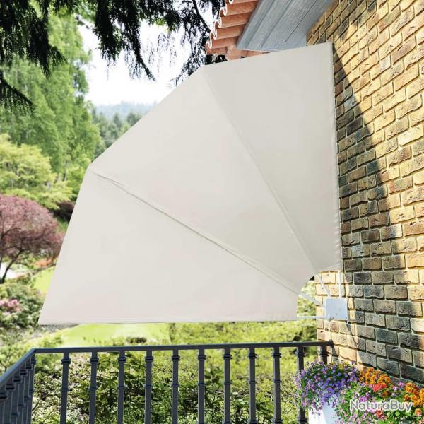 Auvent latral pliable de balcon Crme 210 x 210 cm