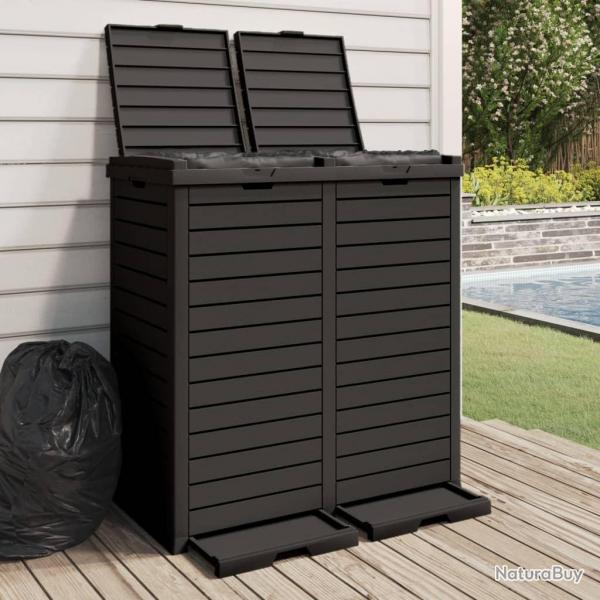 Poubelle d'extrieur noir 78x41x86 cm polypropylne
