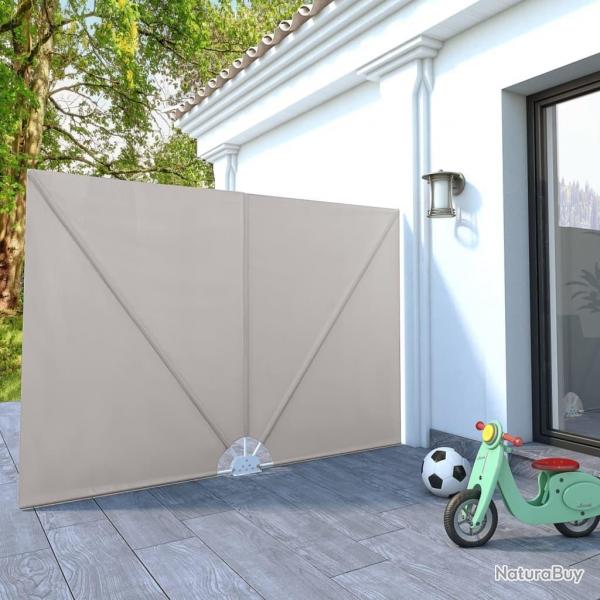 Auvent latral pliable de terrasse Crme 240 x 160 cm