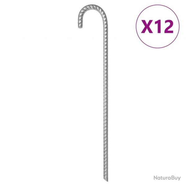 Piquets de tente 12 pcs 41,5 cm 12 mm acier galvanis