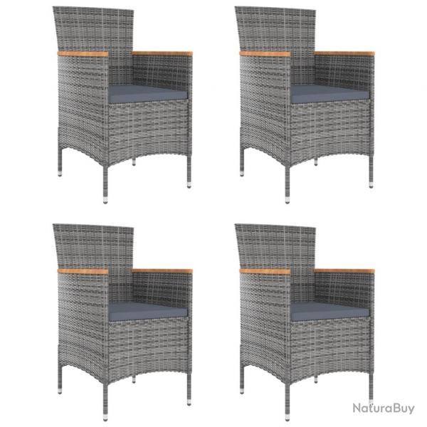 Chaises  manger de jardin lot de 4 Rsine tresse Gris