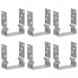 Piquets de clôture 6 pcs Argenté 12x6x15 cm Acier galvanisé
