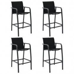 Chaises de bar de jardin lot de 4 Noir Textilène