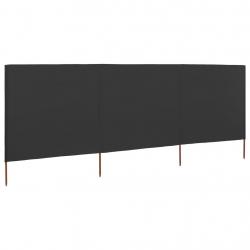 Paravent 3 panneaux Tissu 400 x 120 Anthracite