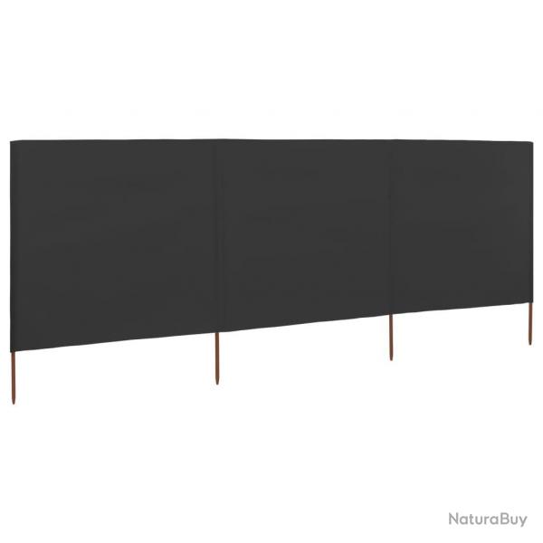 Paravent 3 panneaux Tissu 400 x 120 Anthracite