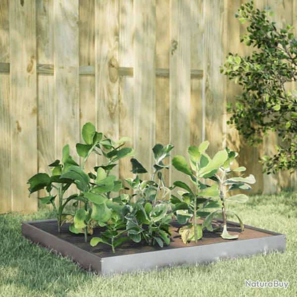 Lit surlev de jardin 100x100x18,5 cm acier inoxydable
