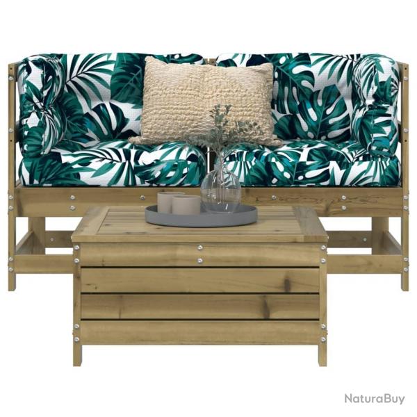 Salon de jardin 3 pcs bois de pin imprgn