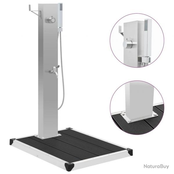 Douche d'extrieur avec receveur de douche WPC Acier inoxydable