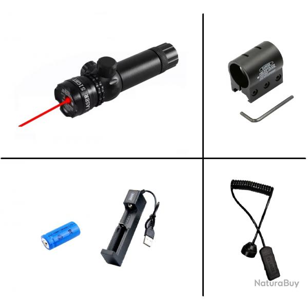 Pointeur Laser rouge tactique avec Switch dport et Batterie - Livraison gratuite