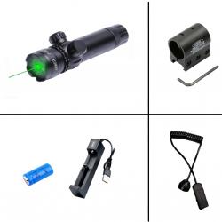 Pointeur Laser vert tactique avec Switch déporté et Batterie - Livraison gratuite