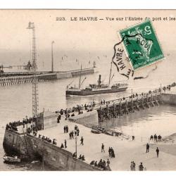 CPA - LE HAVRE -Vue sur l'Entrée du port et les brise-lame - N°3118