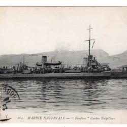 CPA - MARINE NATIONALE - " Fanfare "  Contre Torpilleur - N°3251