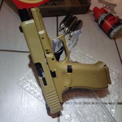 Pistolet GLOCK 19X - CO2 CAL BB/4.5 - COYOTE - 18 COUPS - Blowback culasse métal