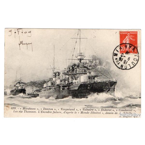 CPA - Marine Militaire -Mirabeau - Danton - Vergniaud - Voltaire - Diderot  - N3250