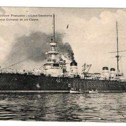 CPA - CPA -  MARINE MILITAIRE FRANCAISE LEON GAMBETTA CROISEUR CUIRASSE de 1er Classe - N°3241