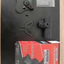 Holster rigide noir swiss arms pour Pistolet automatique smith et wesson serie M&P9 et M&P40 - neuf