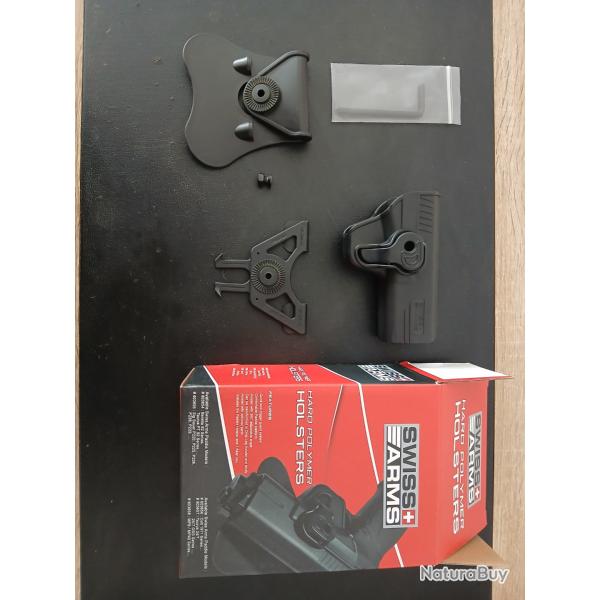 Holster rigide noir swiss arms pour Pistolet automatique smith et wesson serie M&P9 et M&P40 - neuf