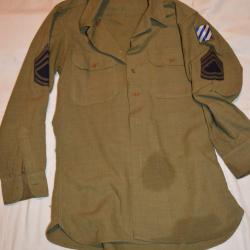 CHEMISE AMERICAINE Mle 1937-GI'S DEBARQUEMENT NORMANDIE-LIBERATION PROVENCE-3°US.DIVISION