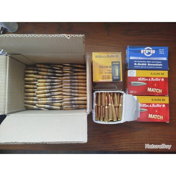 Lot de cartouches calibre 6.5x55 SE