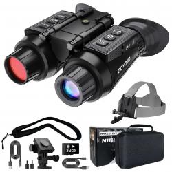 Lunettes Vision Nocturne 3D Zoom 8X Enregistrement 4K Jumelles Infrarouges Adulte avec Support Tête