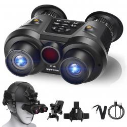 Jumelles Vision Nocturne 3D VR Infrarouges 4K UHD Sangle de Tête Zoom 6x Enregistrement Photo/Vidéo