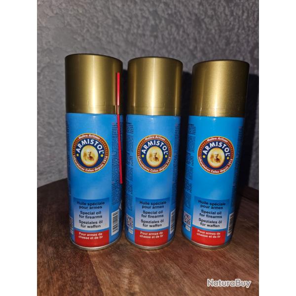 Lot de 3 bombes Armistol huile pour arme