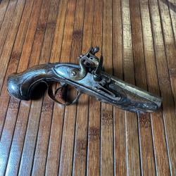 RARE PISTOLET JUXTAPOSÉS A SILEX DE GOUSSET XVlll éme