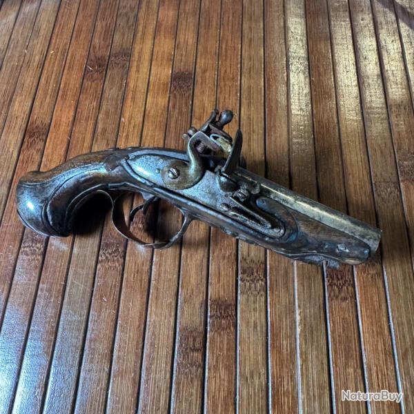 RARE PISTOLET JUXTAPOSS A SILEX DE GOUSSET XVlll me