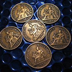 série 6 piéces de 2 francs (chambre de commerce et d'industrie) 1921-1926 ttb